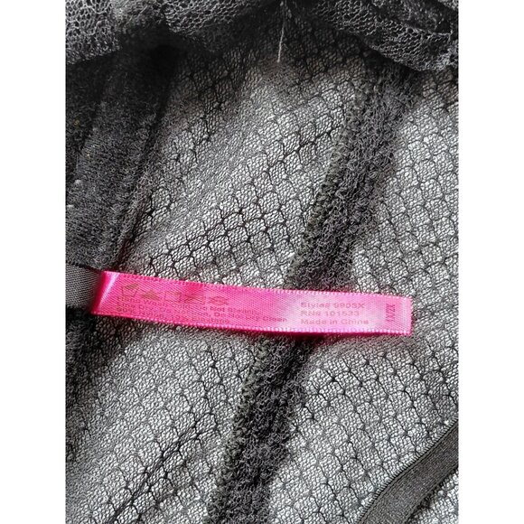 Seven Til Midnight Sheer Bustier Top with Garter Straps 1X/2X Black Bows - Picture 9 of 9